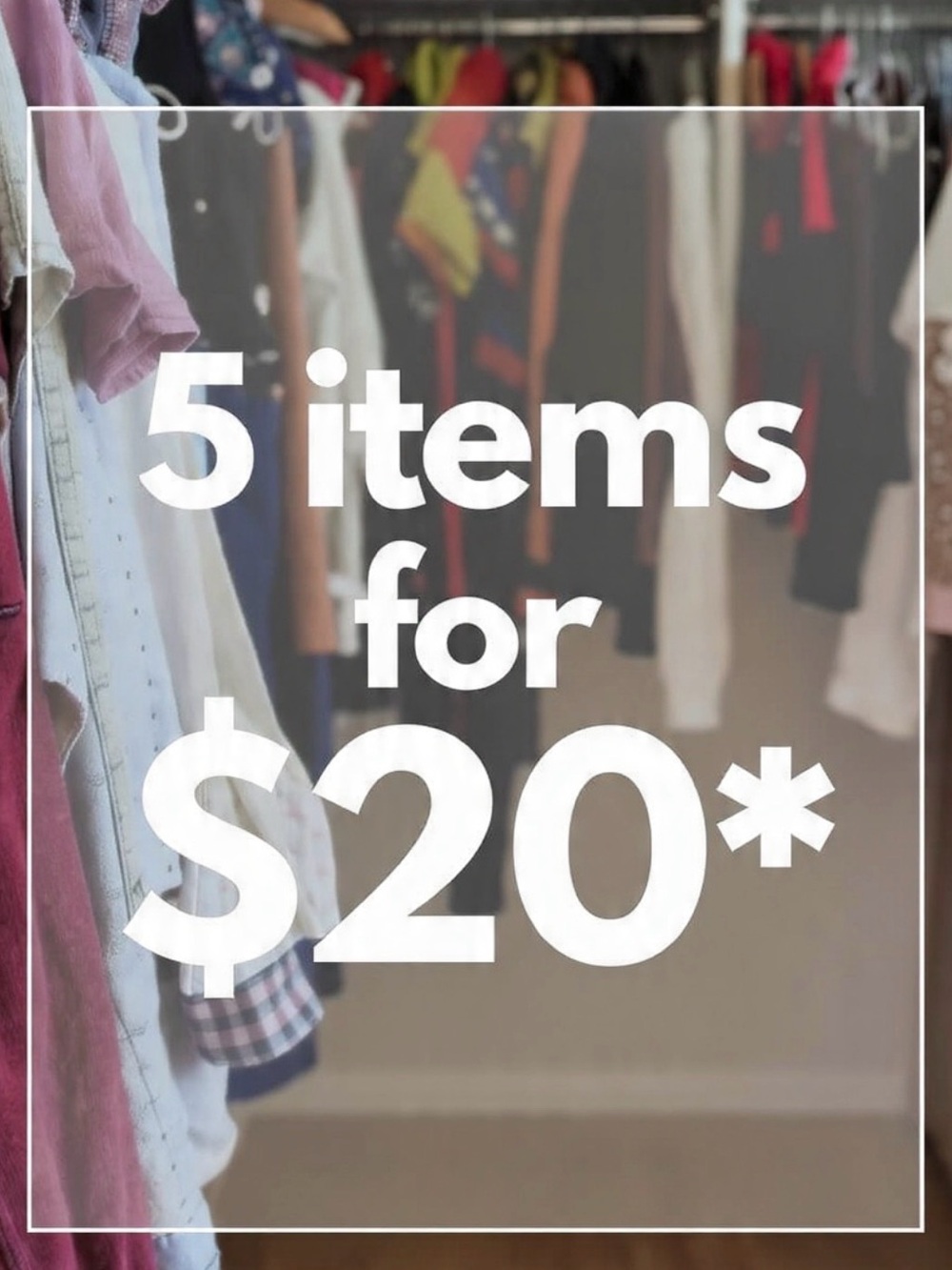 Buy any five items listed at $9 or less for $20